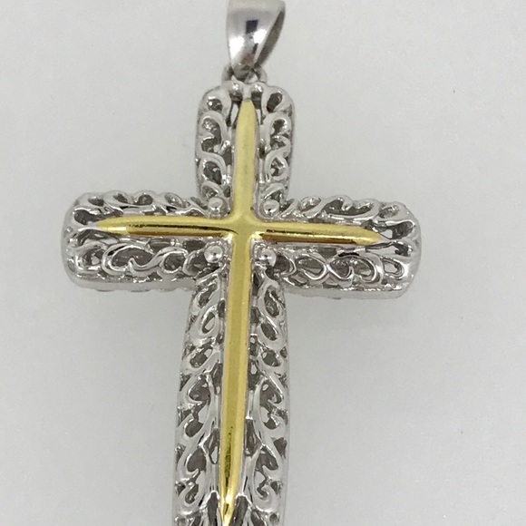 Jewelry - Sterling silver and gold cross pendant
